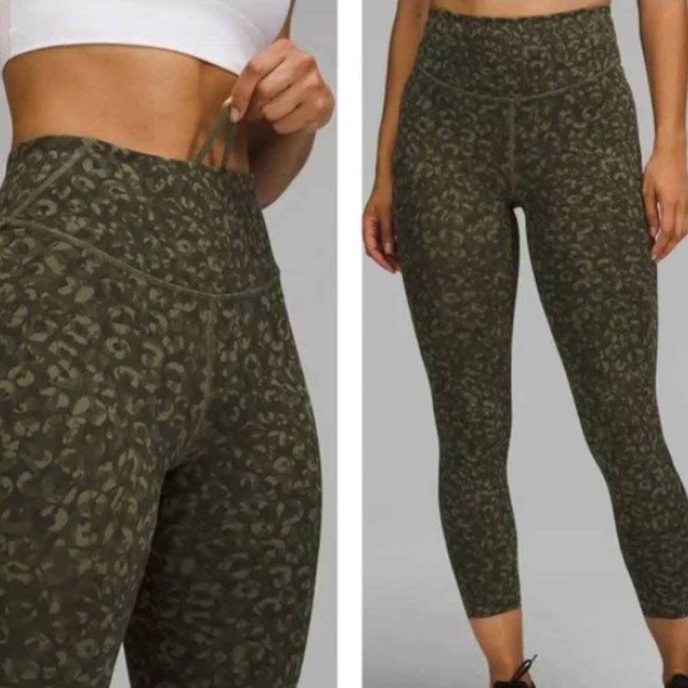 lululemon Base Pace 25” Olive camo mixed NWOT sz 4